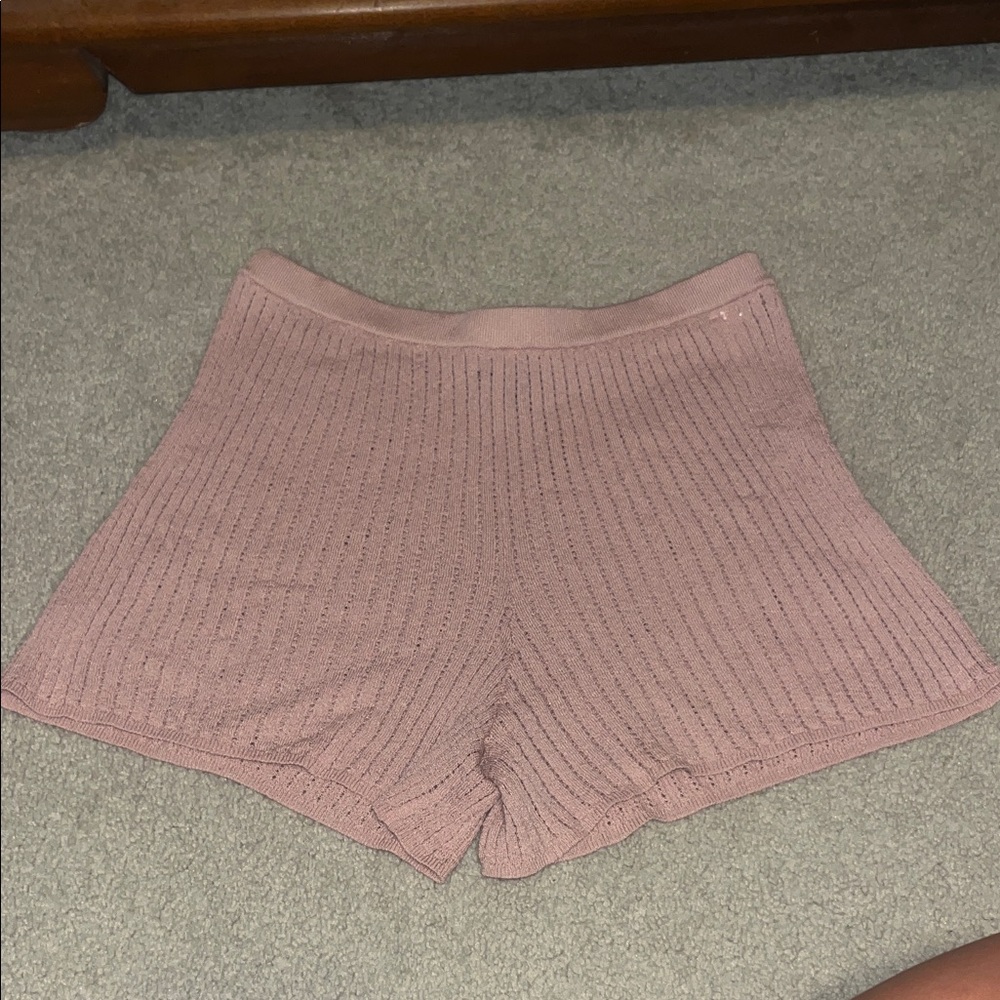 Women’s Knit cover up bathing suit, Shorts - Dusty Pink